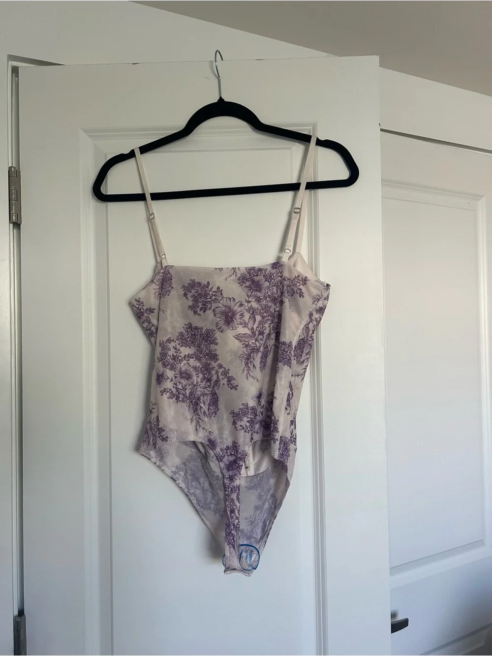 NWT Free People Cream and Lavender Floral Corset Bodysuit